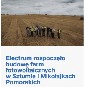 Farma Fotowoltaiczna Sztum Mikołajki Pomorskie