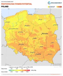 mapa nasłonecznienie w polsce