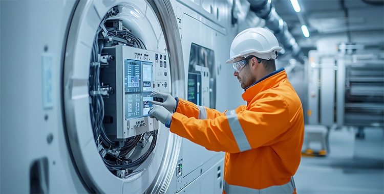 technician inside the turbine